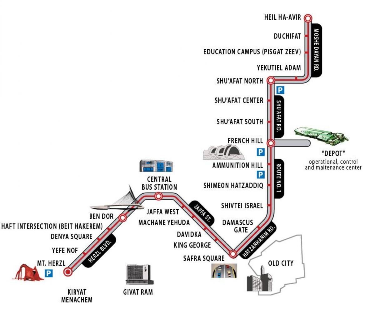 Иерусалим железнодорожный вокзал на карте