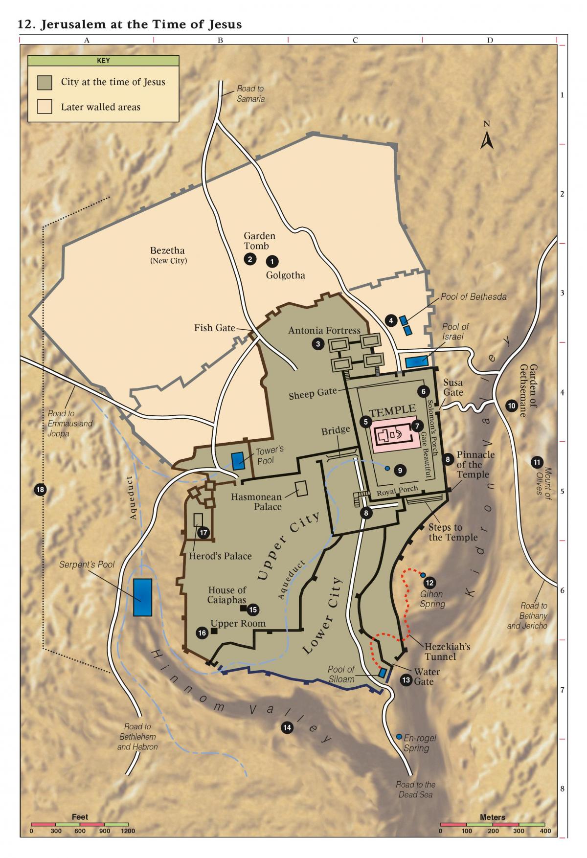 карта библейского Иерусалима