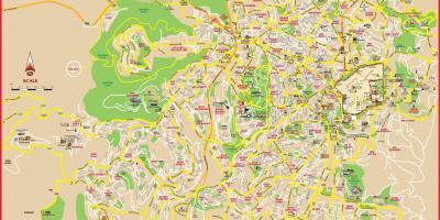 На карте Иерусалима