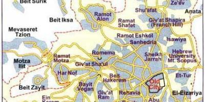 Карта окрестностей Иерусалима