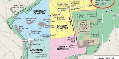 Карта львиные ворота Иерусалим